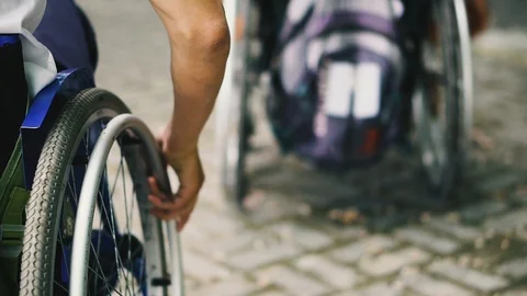 Wheelchair. Wheelchair for people with disabilities. Stock Footage