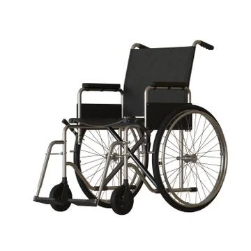 Wheelchair on a white background. Isolate. 3D rendering of excellent quality  Stock Photos