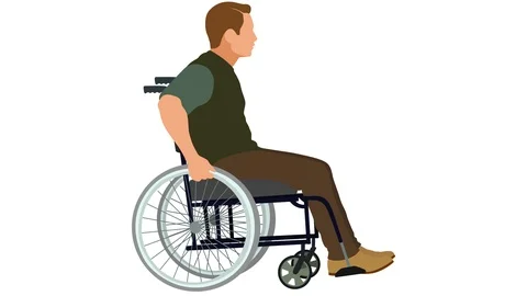 WheelchairManWHITE Stock Footage 111159078