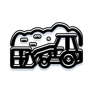 Wheeled loader pushing dirt on a construction site Stock Illustration