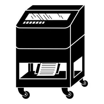Wheeled office printer icon, simple style Stock Illustration