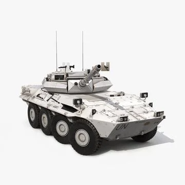 Wheeled Tank Destroyer B1 Centauro White ~ 3D Model #90936842