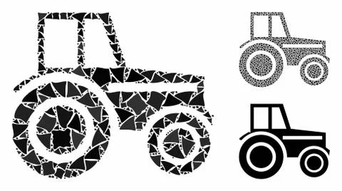 Wheeled tractor Composition Icon of Rugged Items Stockillustratie