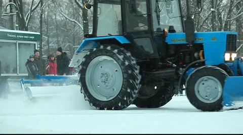 Wheeled tractor drift on the ice Stock Footage 961762