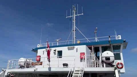 Wheelhouse on small ferry with rotating radar ant Stock Footage 201665081