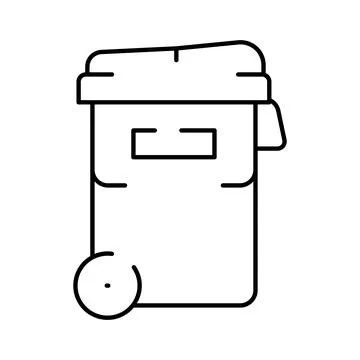 Wheelie bin icon representing waste disposal and recycling Stock Illustration