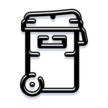 Wheelie bin outline with shading effect Stock Illustration