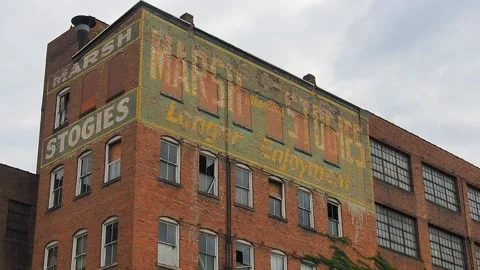 Wheeling marsh cigar "stogie"building in Wheeling WV USA Stock Footage 131575830