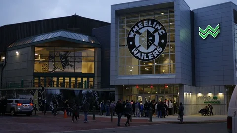 WHEELING, WV - Circa April 1 2019 - Time lapse of Wheeling Wailers hockey arena Video stock 105552106