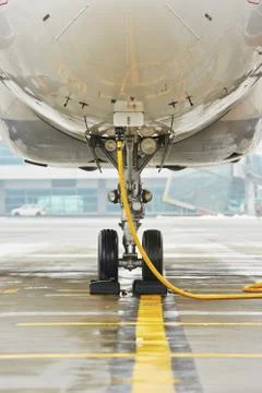 Wheels of the airplane Stock Photos