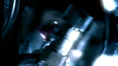 Wheels and pipes. Abstract technical background. Loop. Stock Footage 44558989