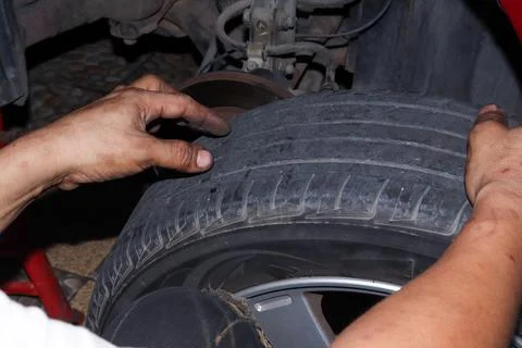 The wheels of the car 스톡 사진