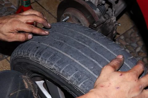 The wheels of the car Stock Photos