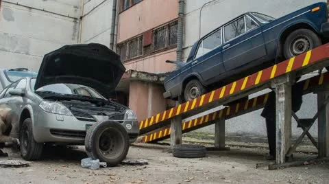 Wheels changing  720p Stock Footage 12590385