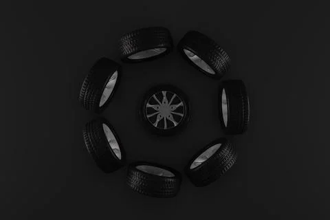 Wheels Circulation on a dark grey background Illustrazione stock