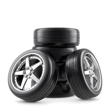 Wheels composition Stock Illustration
