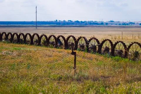 Wheels on the field Stock Photos