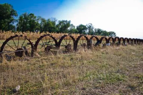 Wheels on the field Stock Photos