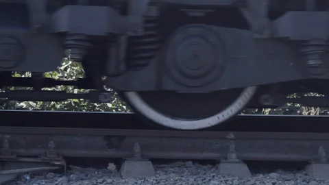 Wheels of the freight train Stock Footage 129618302