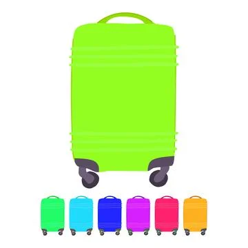 Wheels hard shell suitcase vector cartoon graphic 스톡 일러스트