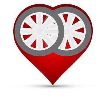 Wheels with heart Stock Illustration