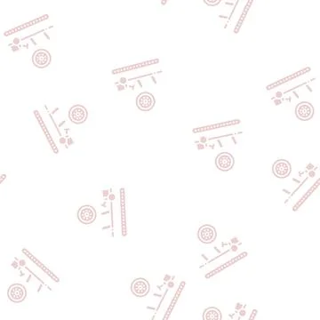 Wheels installing car glyph seamless pattern Illustrazione stock
