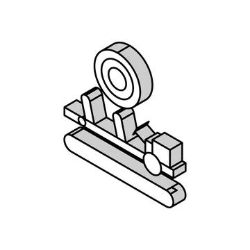 Wheels installing car isometric icon vector illustration Illustrazione stock