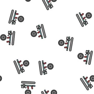 Wheels installing car vector seamless pattern Stock Illustration