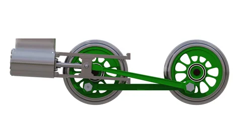 The wheels of the locomotive. 3D render Video stock 143778198