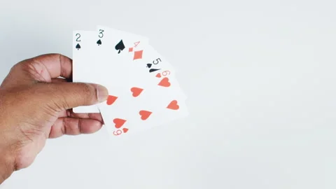 Wheels Mixed Straight while playing poker Vídeo Stock 248754324