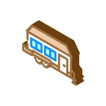 Wheels mobile home isometric icon vector illustration イラスト素材