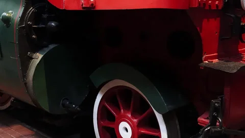 The wheels of the old locomotive Stock Footage 269146850