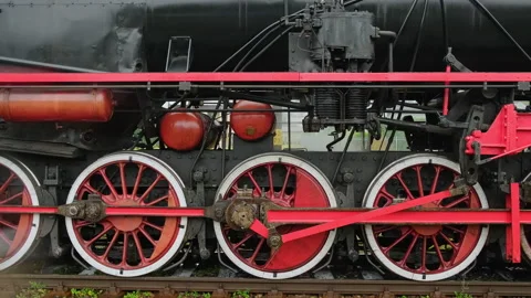 Red Wheels Steam Locomotive Engine Photo Background And Picture