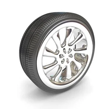 Wheels over white background. Stock Illustration