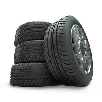 Wheels pile Stock Illustration