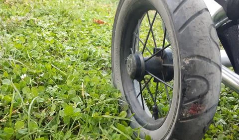 Wheels on a pram Stock Photos