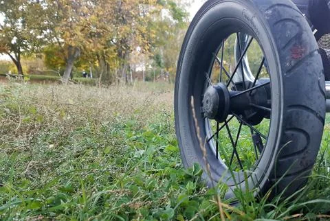Wheels on a pram Stock Photos