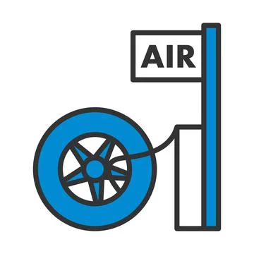 Wheels Pump Station Icon Stock Illustration