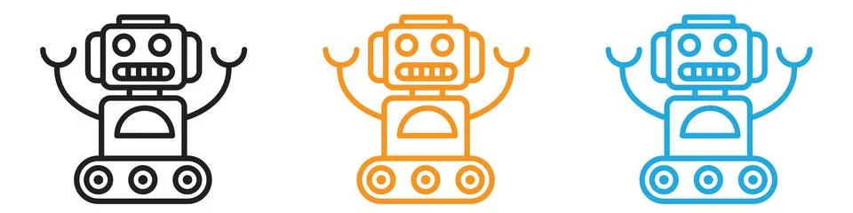 Wheels robot icon vector logo set collection for web app ui Stock Illustration