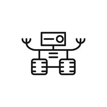 Wheels robot logo sign vector outline Stock Illustration