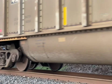 Wheels of a running train close up Video stock 166822480