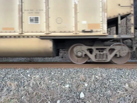 Wheels of a running train close up Stock Footage 166822511