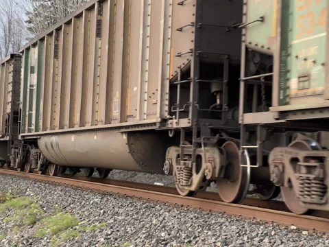 Wheels of a running train close up Stock Footage 169685425
