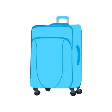 Wheels soft shell suitcase cartoon vector illustration Stock Illustration