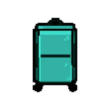 Wheels soft shell suitcase pixel art vector illustration Illustrazione stock