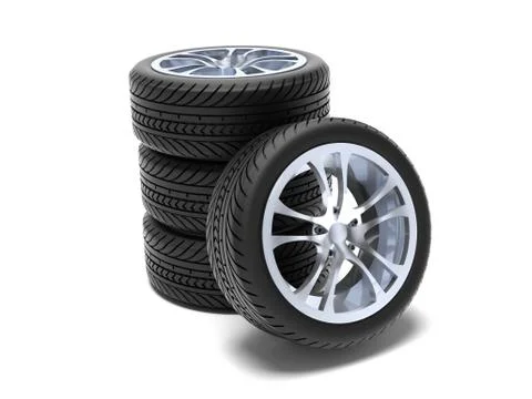 Wheels stack Stock Illustration
