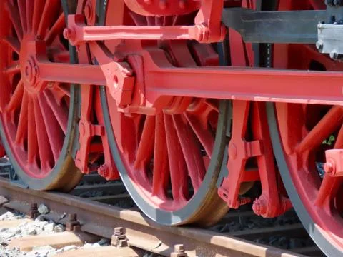 Wheels of steam train Stock Photos