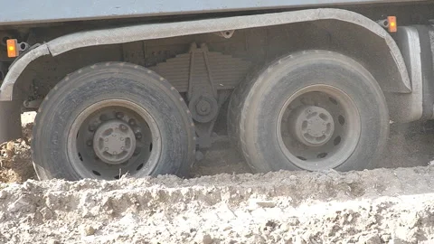 Wheels stuck in the ground Stock Footage 288228997