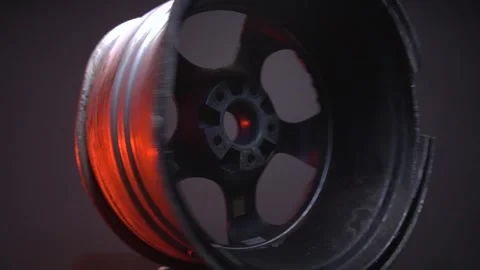 Wheels titanium rims black after a traffic accident Stock-Footage 282511909