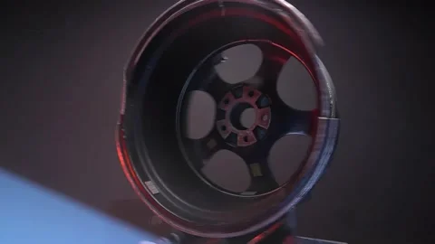 Wheels titanium rims black after a traffic accident Video stock 282512009